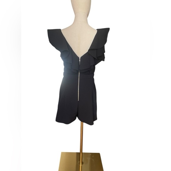 Bardot Black Ruffle V-neck Romper Size 6​​​ - Picture 5 of 9